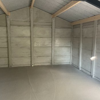 Abri de jardin en béton aspect bois 2 pentes